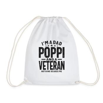 Ich bin ein Vater Poppi und ein Veteran - Turnbeutel - Weiß - Vorne