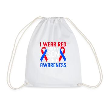 Congenital heart defect CHD consciousness - Drawstring Bag - white - Front