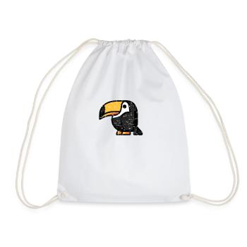 Kawaii Tukan Paradiesvogel Design - Niedliche - Turnbeutel - Weiß - Vorne