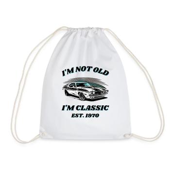 Born 1970 Classic since 1970 Muscle-Car Design - Drawstring Bag - white - Front