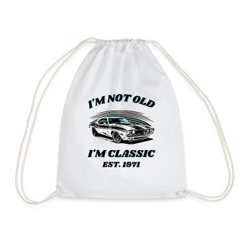 Born 1971 Classic since 1971 Muscle-Car Design - Drawstring Bag - white - Front