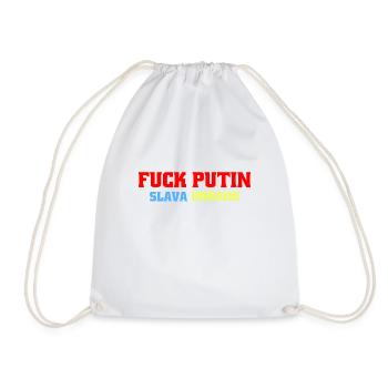 FXCK POUTINE SLAVA UKRAINI - Sac de sport léger - blanc - Devant