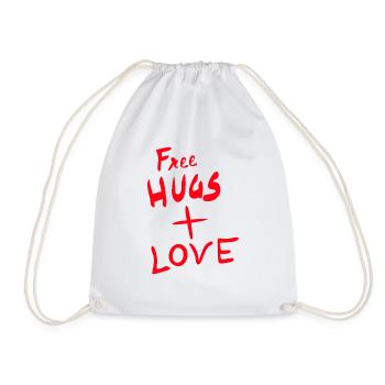 Câlins gratuits plus amour en rouge comme l’amour - Sac de sport léger - blanc - Devant