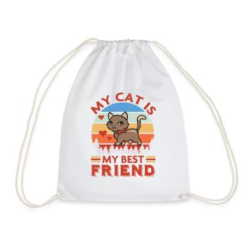 Meine Katze ist meine beste Freundin - Turnbeutel - Weiß - Vorne