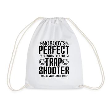 Clay pigeon shooting Clay pigeon shooting shooting - Drawstring Bag - white - Front
