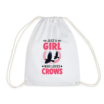 Crow Girl Raven Cow Raven - Drawstring Bag - white - Front