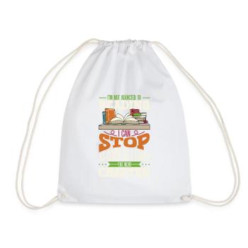 Book Reader Reading Literature Bookworm Gift Idea - Drawstring Bag - white - Front