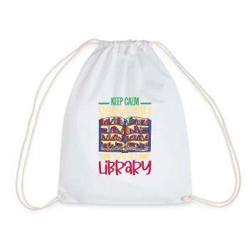 Book Reader Reading Literature Bookworm Gift Idea - Drawstring Bag - white - Front