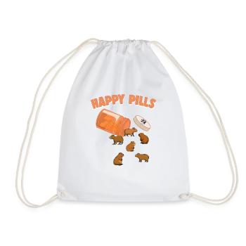Pilules heureuses Capybara Drôle Capibara Amour - Sac de sport léger - blanc - Devant