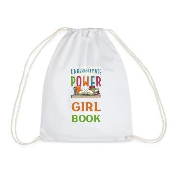 Book Reader Reading Literature Bookworm Gift Idea - Drawstring Bag - white - Front