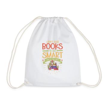 Book Reader Reading Literature Bookworm Gift Idea - Drawstring Bag - white - Front
