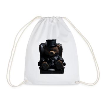 TEDDYBÄR GANGSTER DESIGN - Turnbeutel - Weiß - Vorne