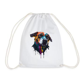 HUNDE DESIGN SPLASH ART I HUNDELIEBHABER - Turnbeutel - Weiß - Vorne