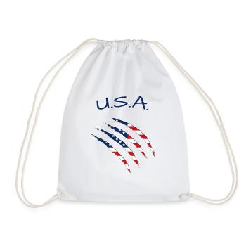 USA America - Turnbeutel - Weiß - Vorne