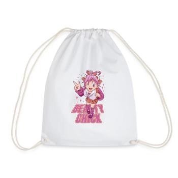 Rosa Haare Anime-Mädchen - Turnbeutel - Weiß - Vorne