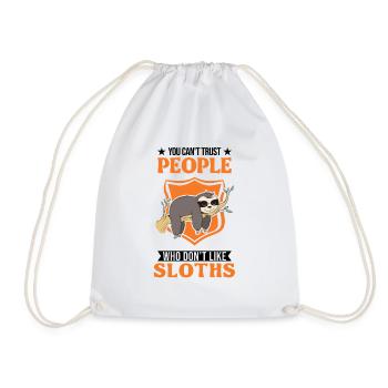 Sloth lover - Drawstring Bag - white - Front