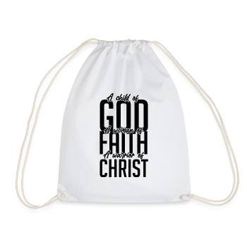 Inspirational Fighting Prayer Uplifting - Drawstring Bag - white - Front