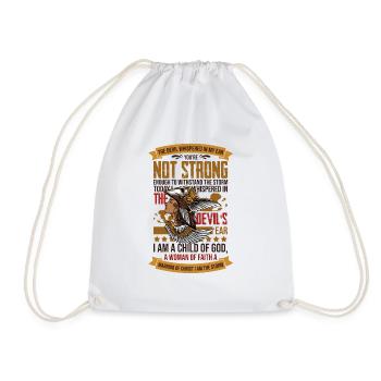 Inspirational Fighting Prayer Statements Devotee - Drawstring Bag - white - Front