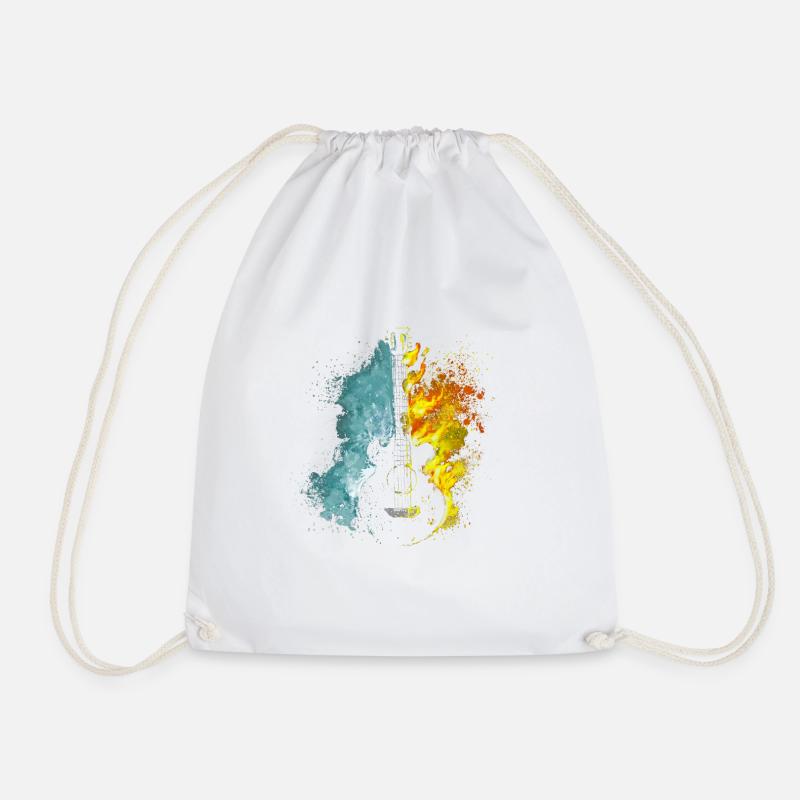 Guitar Fire and Ice - Drawstring Bag - white