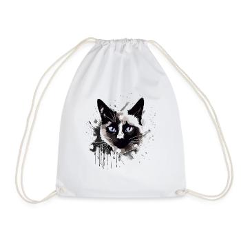 Siamese Cat Breed Cat Abstract Siamese Cat - Drawstring Bag - white - Front