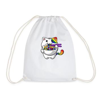 Subtil ramen gay cat pride flag rain - Sac de sport léger - blanc - Devant