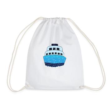 Design de bateau de croisière Bleu Minimaliste - Sac de sport léger - blanc - Devant