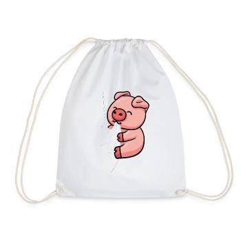 Mignon chiffon de cochon mordant suceur cochon - Sac de sport léger - blanc - Devant