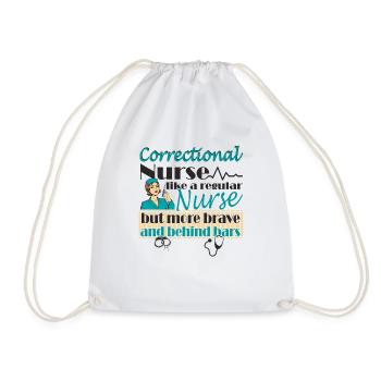 Prisons RN Correctional Nurse - Drawstring Bag - white - Front