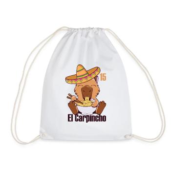 Funny Hispanic Carpincho Playing Sarcastic Women - Drawstring Bag - white - Front