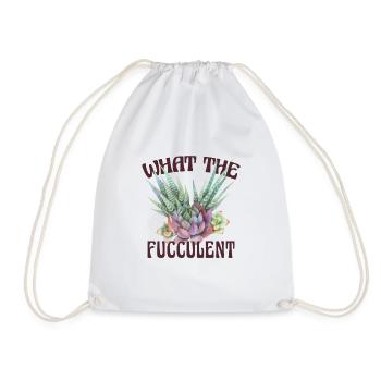 What the fucculent Funny sayings Succulents - Drawstring Bag - white - Front