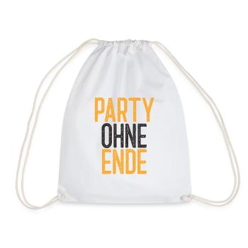 Party ohne Ende-Partyspruch/Motto - Turnbeutel - Weiß - Vorne