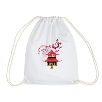 Japanische Kirschblüte - Turnbeutel - Weiß - Vorne