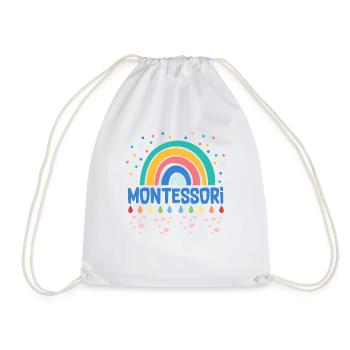 Funny Daycare Teachers Appreciation Watercolored - Drawstring Bag - white - Front