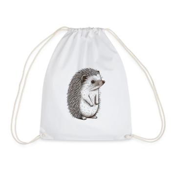 Süßer Vintage Igel - Turnbeutel - Weiß - Vorne