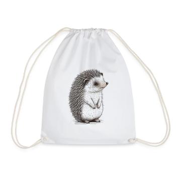 Süßer Vintage Igel - Turnbeutel - Weiß - Vorne