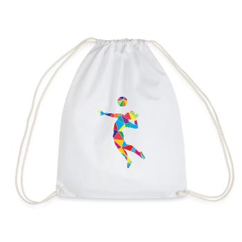 Low Poly Spike Servir Polygon Volleyball - Sac de sport léger - blanc - Devant