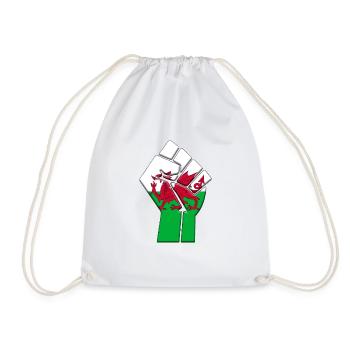 Wales United Kingdom Flag Welsh UK Country Pride - Drawstring Bag - white - Front