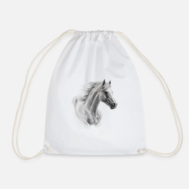 Cheval sauvage - Sac de sport léger - blanc