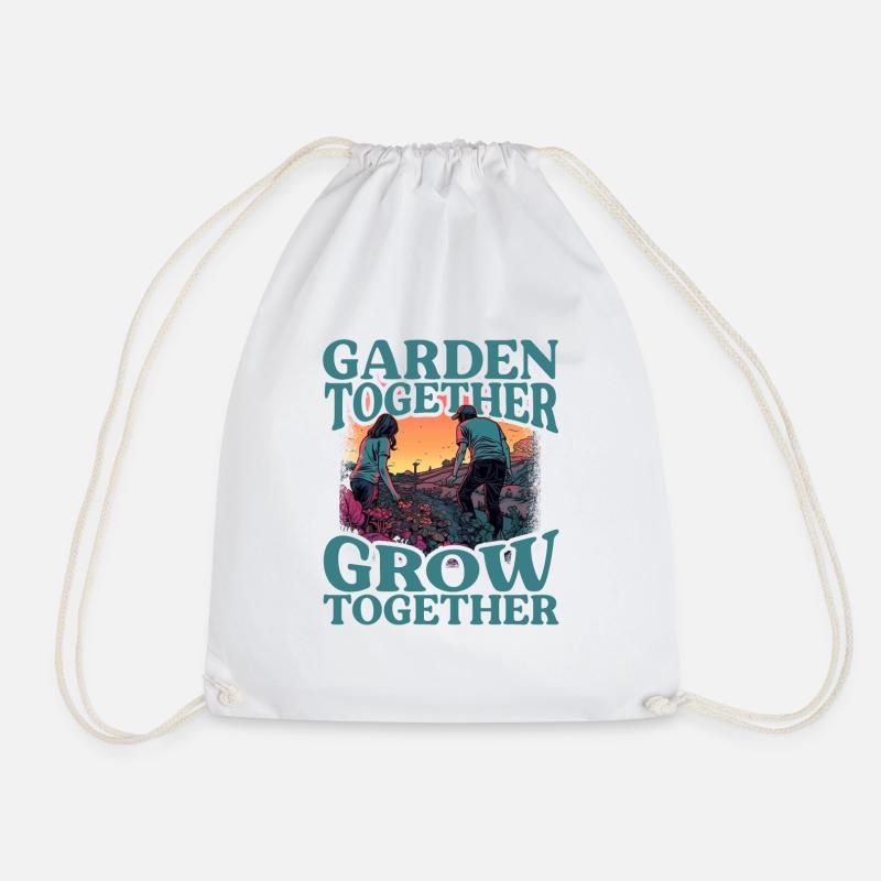 Garden together - Drawstring Bag - white