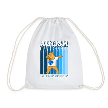 Capybara Sensibilisation à l’autisme - Sac de sport léger - blanc - Devant