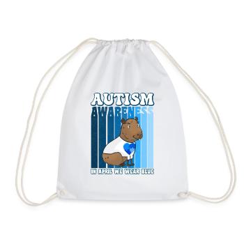 Capybara Sensibilisation à l’autisme - Sac de sport léger - blanc - Devant