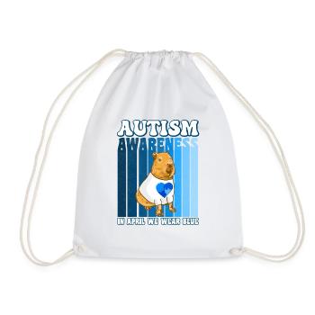 Capybara Sensibilisation à l’autisme - Sac de sport léger - blanc - Devant