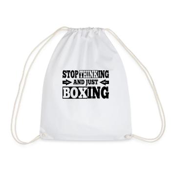 Citation de boxe drôle Arrêtez de penser et juste de boxer - Sac de sport léger - blanc - Devant