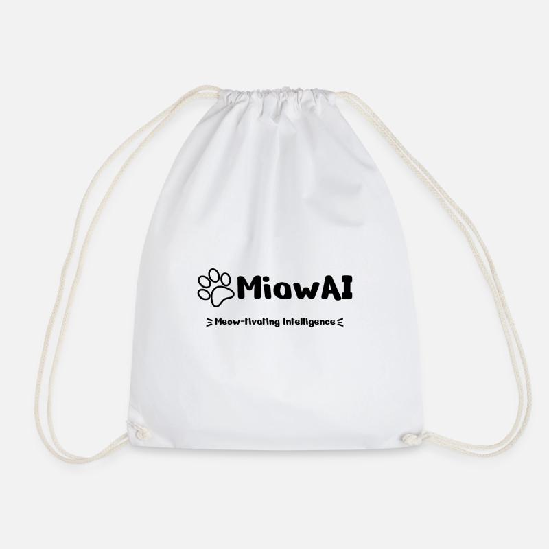 MiawAI, Miau-tivierende Intelligenz - Turnbeutel - Weiß
