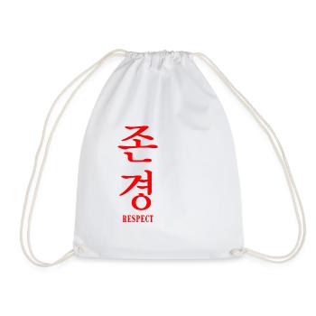 Respect in Korean - Drawstring Bag - white - Front