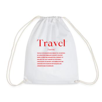 Travel Definition - Drawstring Bag - white - Front