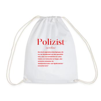 Polizist Definition - Turnbeutel - Weiß - Vorne