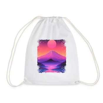 Mount Fuji Ästhetisches Japan Sight Vaporwave Vulkan - Turnbeutel - Weiß - Vorne