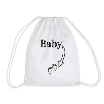 Bébés humoristiques ventres attendant mamans - Sac de sport léger - blanc - Devant