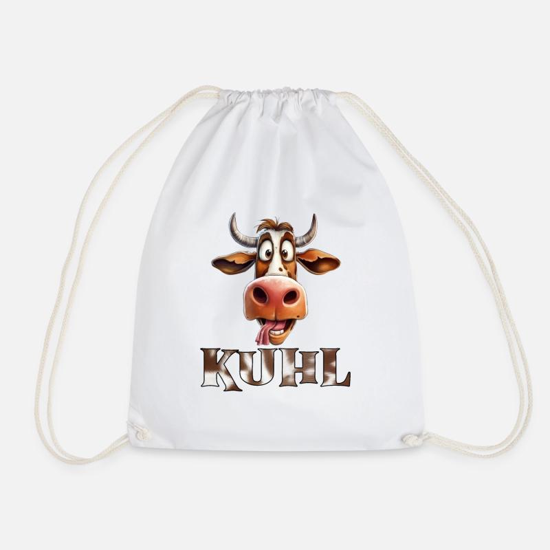Lustiges Kuh Kuhl Bauer fun Dorf - Turnbeutel - Weiß